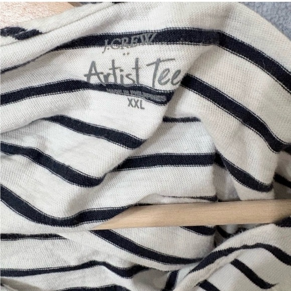 J. Crew Navy and White Striped Long Sleeve Artist Tee XXL - Picture 2 of 2